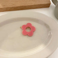 HKM-260371 Cute Solid Color Flower Hairpin - Candy Color Side Clip Hair Accessory