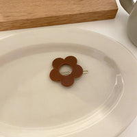 HKM-260371 Cute Solid Color Flower Hairpin - Candy Color Side Clip Hair Accessory