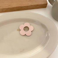 HKM-260371 Cute Solid Color Flower Hairpin - Candy Color Side Clip Hair Accessory