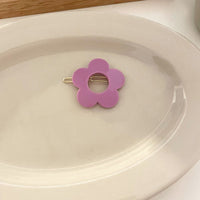 HKM-260371 Cute Solid Color Flower Hairpin - Candy Color Side Clip Hair Accessory