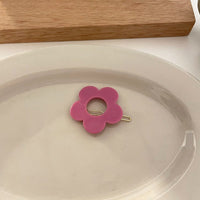 HKM-260371 Cute Solid Color Flower Hairpin - Candy Color Side Clip Hair Accessory