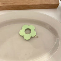 HKM-260371 Cute Solid Color Flower Hairpin - Candy Color Side Clip Hair Accessory