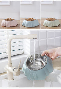 HKM-012307 Stainless Steel and PP Dog Water Bowl - 21.5cm Size, Available in Pink, Blue, Green