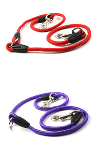 HKM-544211 Double-Ended Traction Rope for Small Dogs - Cotton and Nylon Construction, 110 cm Length, Red Purple Color