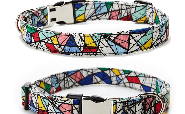 HKM-330323 Colorful Ethnic Style Pet Collar with Semi-Metal Buckle - G-6235