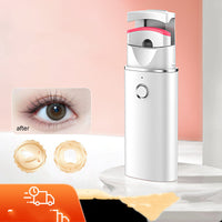 HKM-417299 Portable Rechargeable Eyelash Curler with Manual and Charging Cable - White