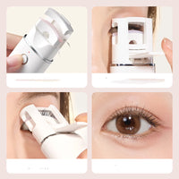 HKM-417299 Portable Rechargeable Eyelash Curler with Manual and Charging Cable - White