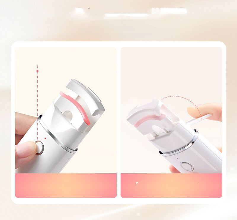 HKM-417299 Portable Rechargeable Eyelash Curler with Manual and Charging Cable - White