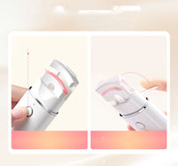 HKM-417299 Portable Rechargeable Eyelash Curler with Manual and Charging Cable - White