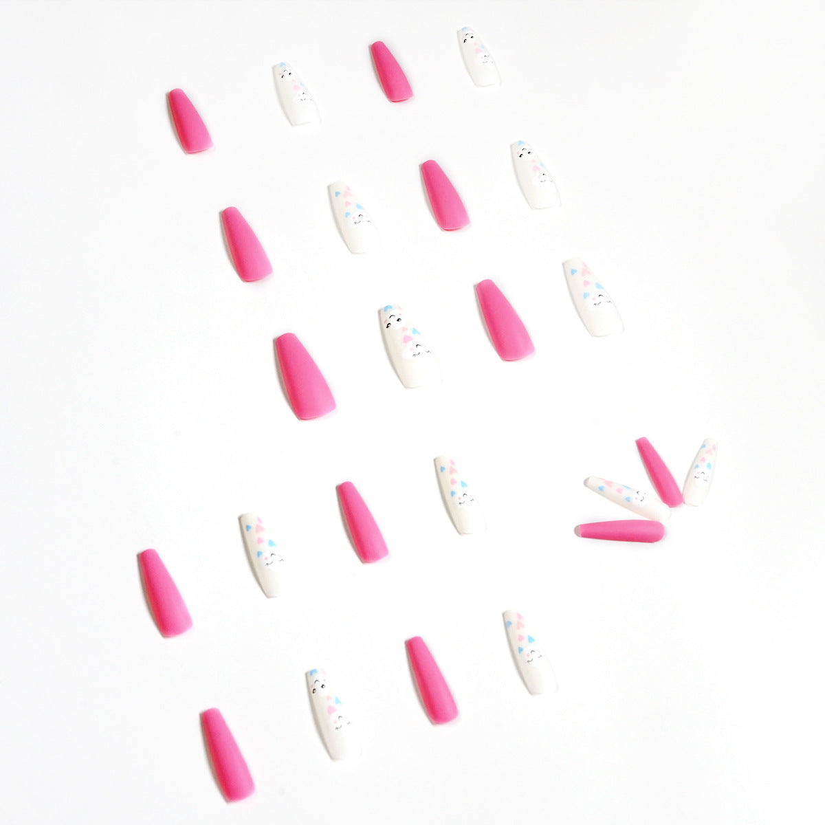 HKM-137107 Misty Clouds Nail Stickers with Smiling Faces - 24 Pieces, 18g Net Content