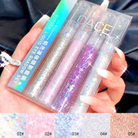 HKM-883603 Aurora Liquid Eyeshadow Set - Smudge-Free Glittering Pearls, 5 Shades