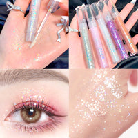 HKM-883603 Aurora Liquid Eyeshadow Set - Smudge-Free Glittering Pearls, 5 Shades
