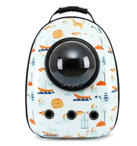 HKM-366675 Portable Pet Backpack for Cats and Dogs - Comfortable Shoulder Bag for Travel and Outdoor Adventures