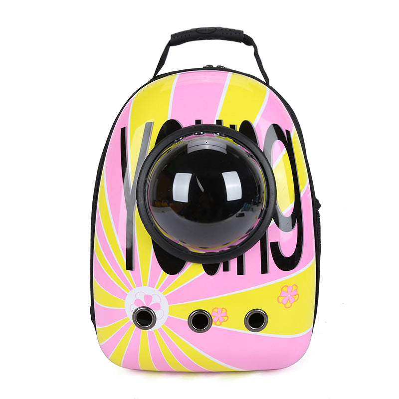 HKM-366675 Portable Pet Backpack for Cats and Dogs - Comfortable Shoulder Bag for Travel and Outdoor Adventures