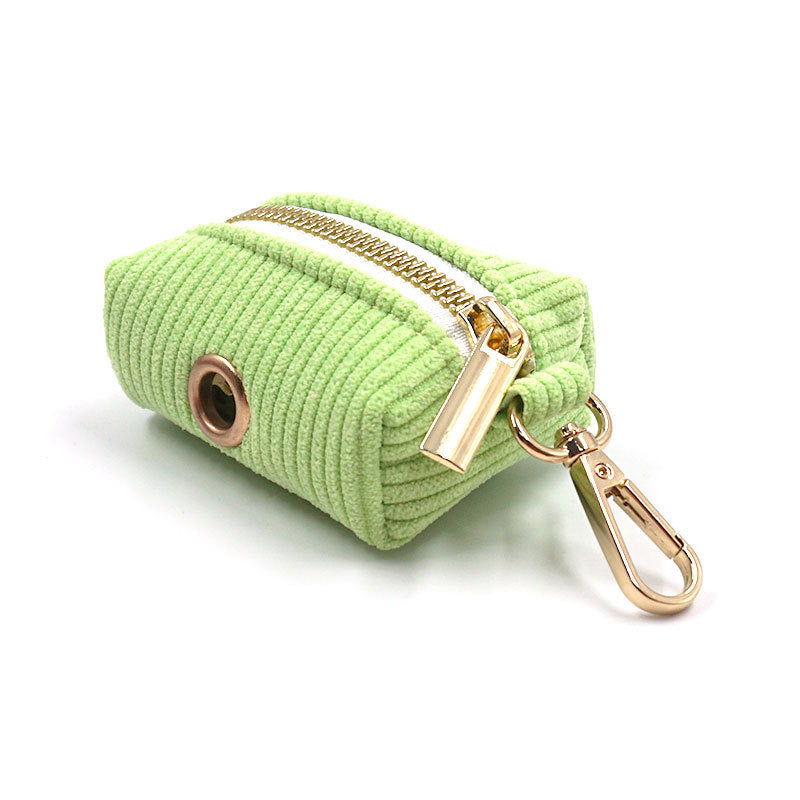 HKM-642323 Cute Velvet Corduroy Dog Poop Bag for Stylish Outdoor Walks