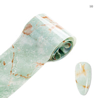 HKM-135955 Marble Smudge Pattern Cellophane Nail Art Stickers - 10 Color Variants, 120m x 4cm