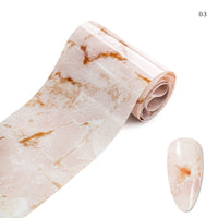 HKM-135955 Marble Smudge Pattern Cellophane Nail Art Stickers - 10 Color Variants, 120m x 4cm
