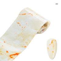 HKM-135955 Marble Smudge Pattern Cellophane Nail Art Stickers - 10 Color Variants, 120m x 4cm
