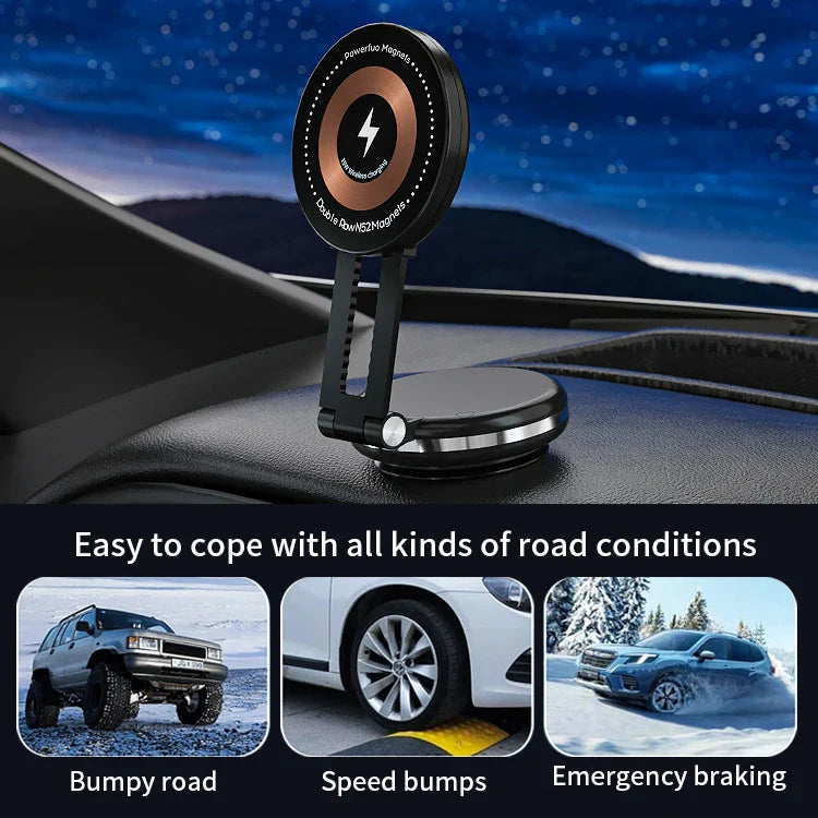 KTX-622291 360-Degree Rotating Wireless Charger and Magnetic Car Phone Holder with Suction Cup Mount
