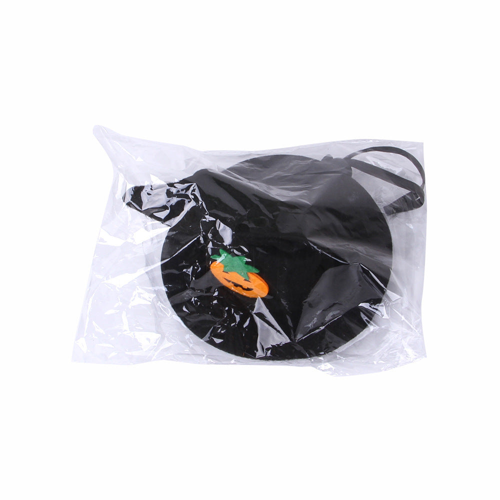 HKM-457939 Pet Cat Halloween Pumpkin Hat with Embossed Design - Free Size Cloth Headgear