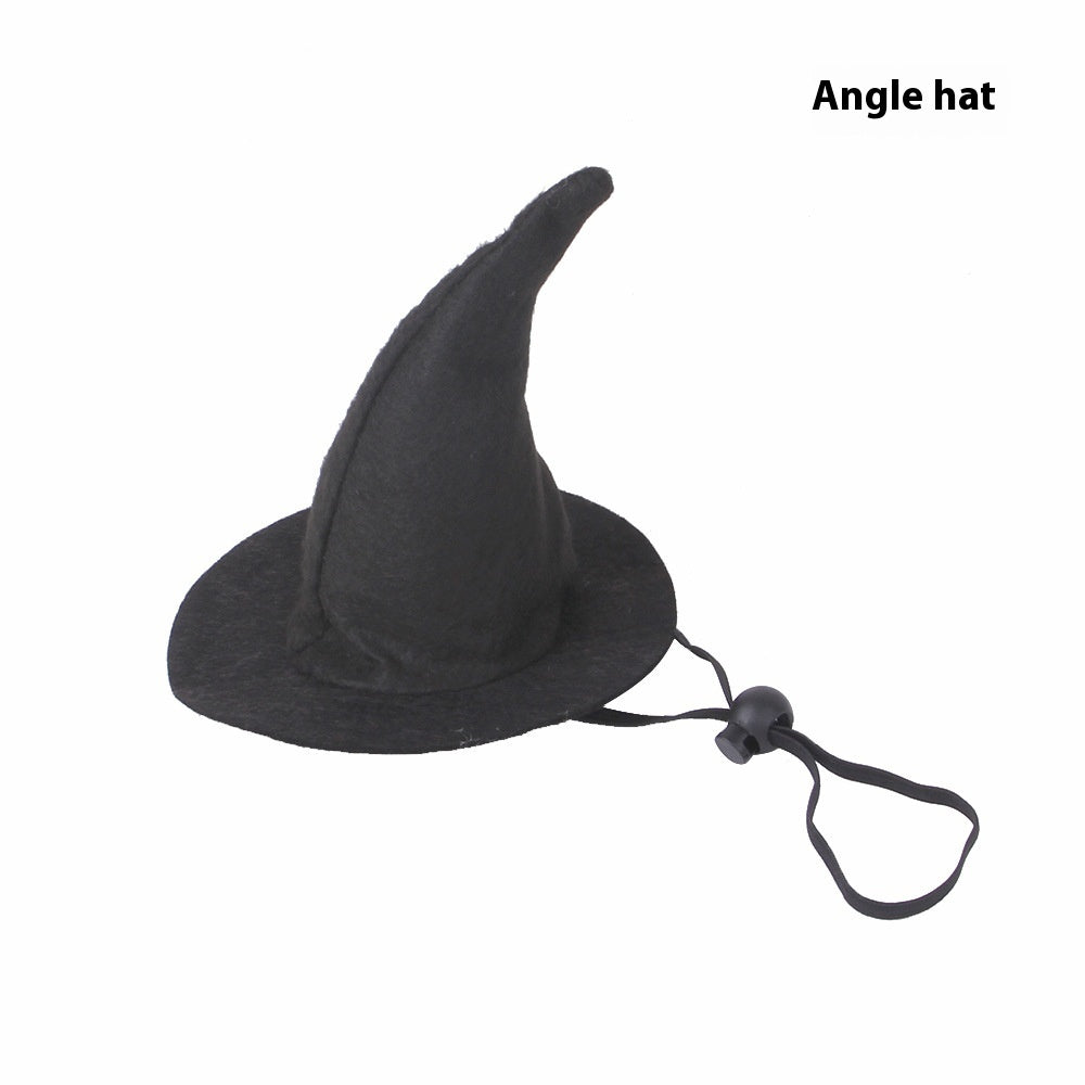 HKM-457939 Pet Cat Halloween Pumpkin Hat with Embossed Design - Free Size Cloth Headgear