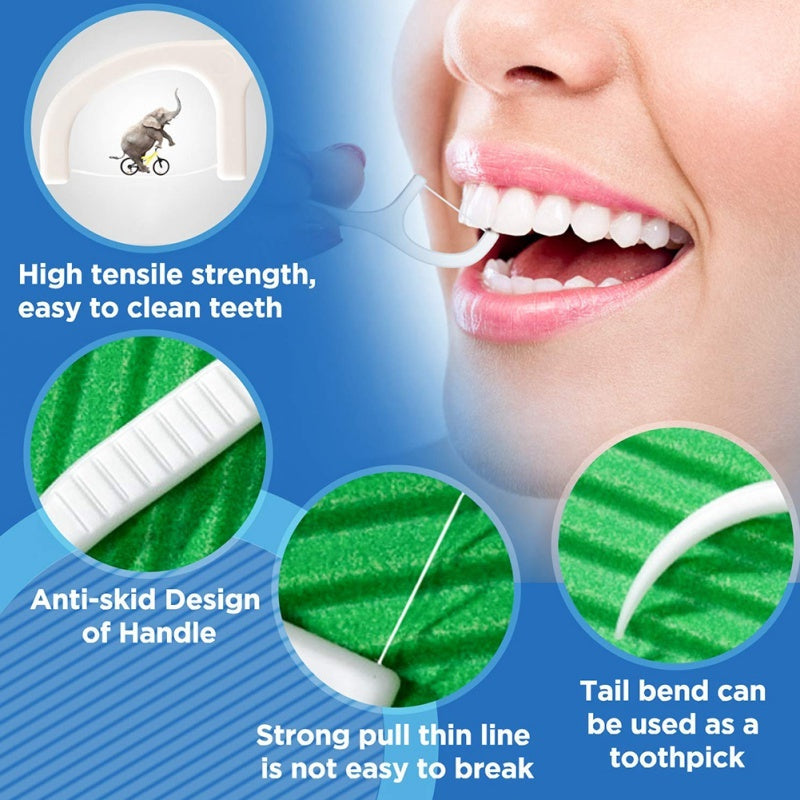HKM-283923 Ultra-Fine Dental Floss Sticks - 50 Count Interdental Cleaners for Effective Oral Hygiene