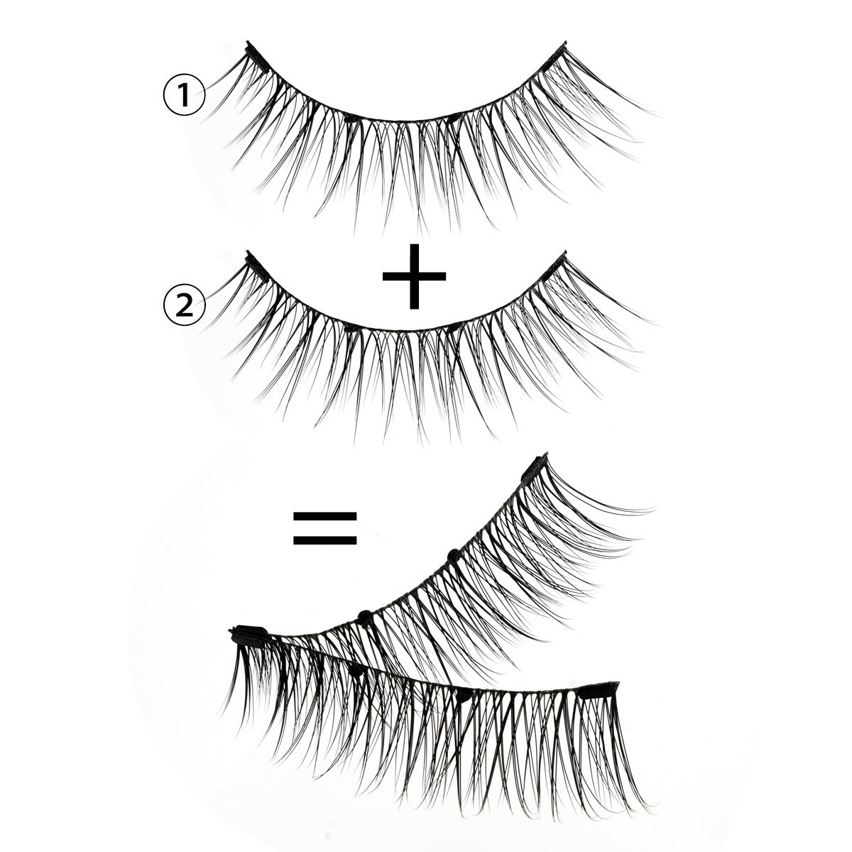 HKM-863507 Reusable Waterproof Thick Glue-free Eyelash - Artificial Fiber, 0.6mm-1.1mm Size, 1 Pair