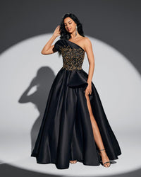 HKM-382355 Elegant Black Evening Dress for Women - Model EZ25079