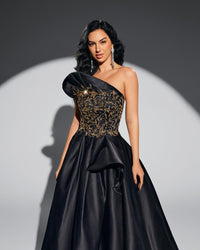 HKM-382355 Elegant Black Evening Dress for Women - Model EZ25079