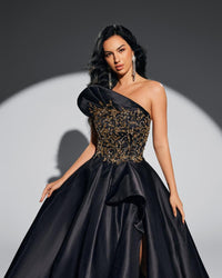 HKM-382355 Elegant Black Evening Dress for Women - Model EZ25079