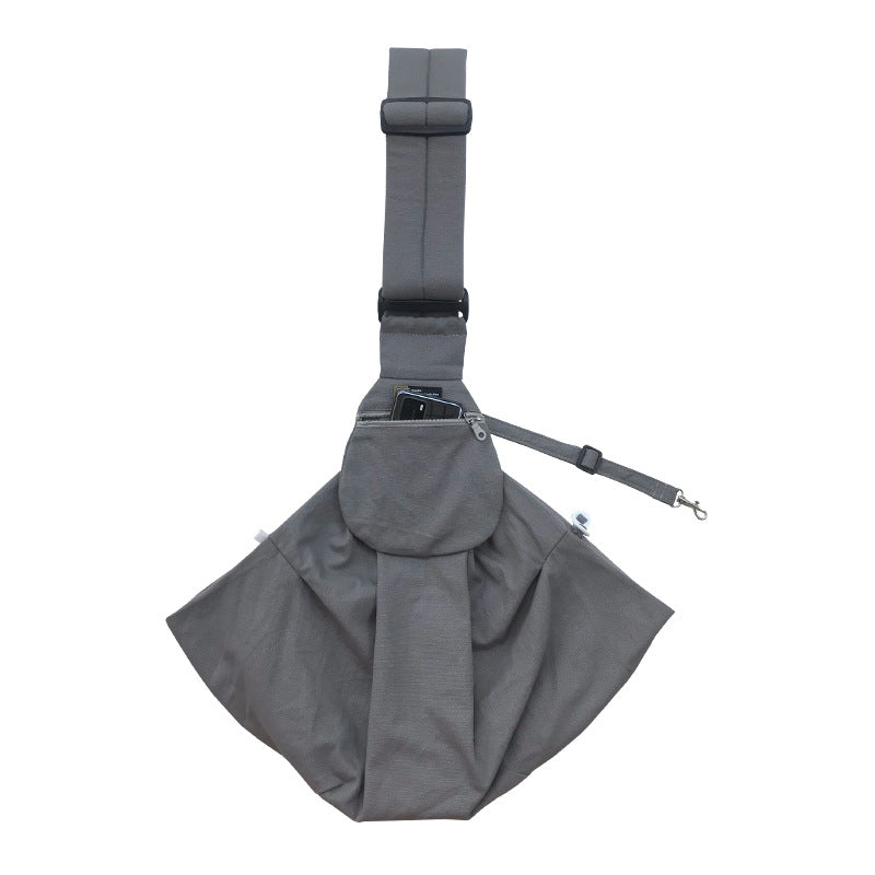 HKM-036691 Foldable Portable Phone Holder and Pet Outdoor Backpack with Dog Food Bags, Canvas Material