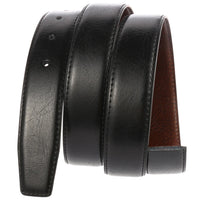HKM-443603 Men's 3.1cm Adjustable Business Belt without Buckle, Elegant Design for Professional Wear