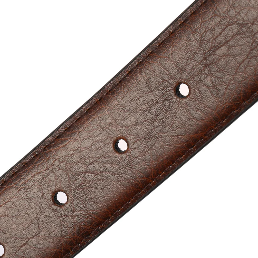 HKM-443603 Men's 3.1cm Adjustable Business Belt without Buckle, Elegant Design for Professional Wear