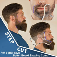 HKM-479379 8-in-1 Men's Beard Comb, Durable ABS Material, Multi-Functional Grooming Tool, Various Colors Available