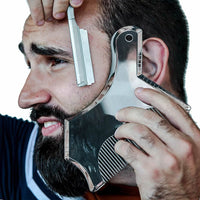 HKM-479379 8-in-1 Men's Beard Comb, Durable ABS Material, Multi-Functional Grooming Tool, Various Colors Available