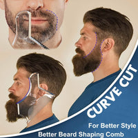 HKM-479379 8-in-1 Men's Beard Comb, Durable ABS Material, Multi-Functional Grooming Tool, Various Colors Available