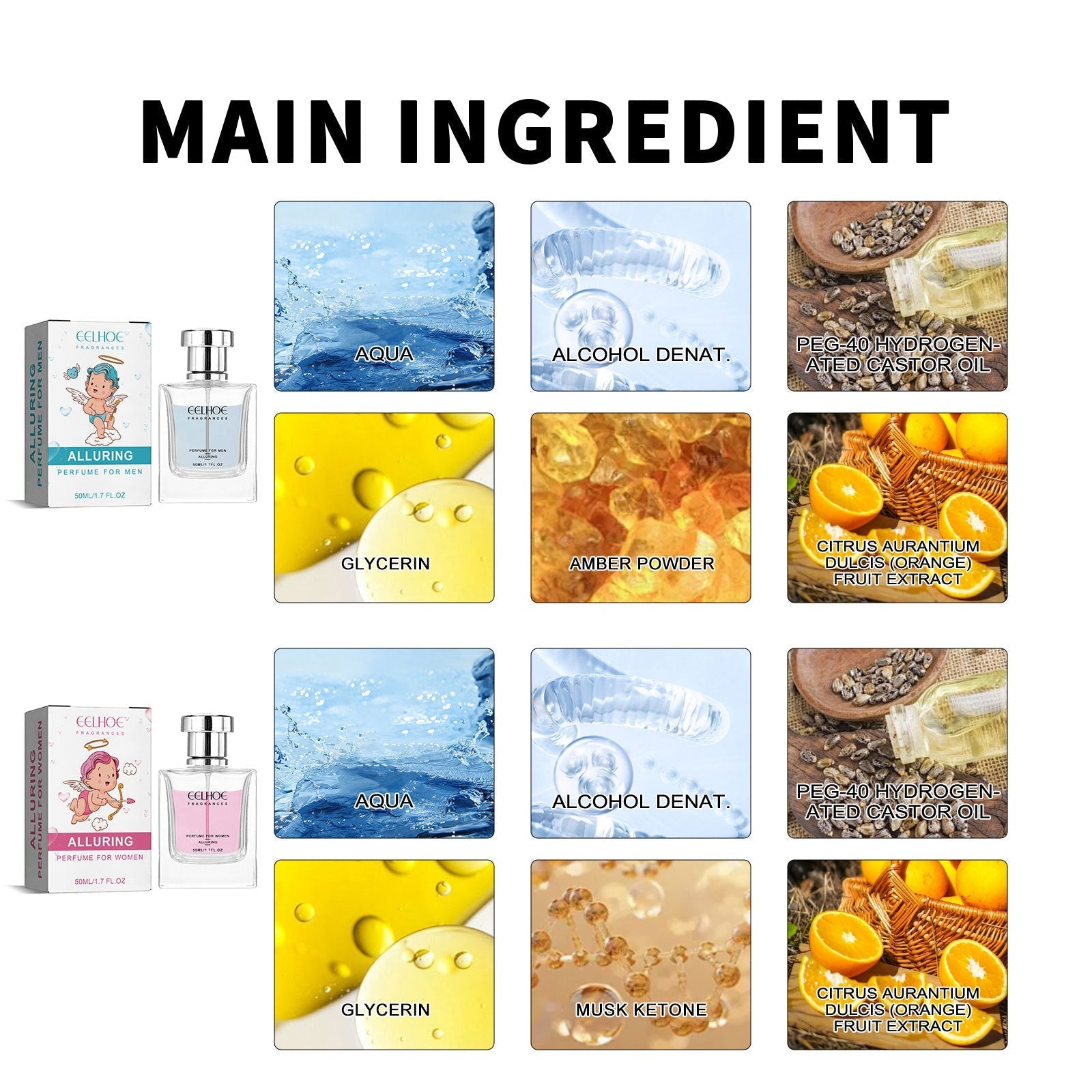 HKM-897107 Cupid Information Natural Fragrance - 50ml Long-Lasting Light Scent