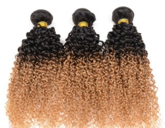 KTX-026387 Gradient Real Human Hair Extensions Wig for Versatile Styling