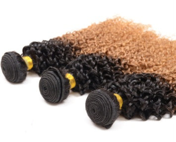 KTX-026387 Gradient Real Human Hair Extensions Wig for Versatile Styling