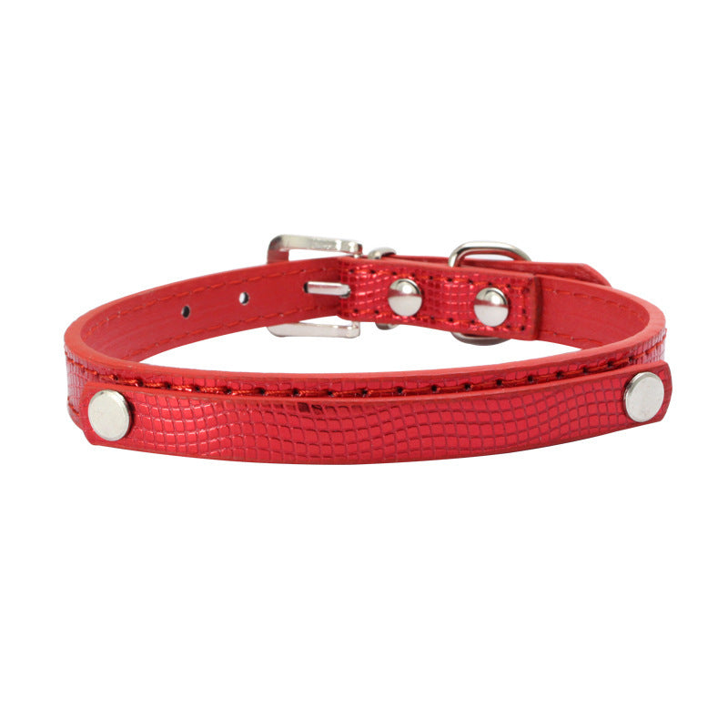 HKM-175379 Personalized Snake and Crocodile Pattern Dog Collar with Adjustable Sizes