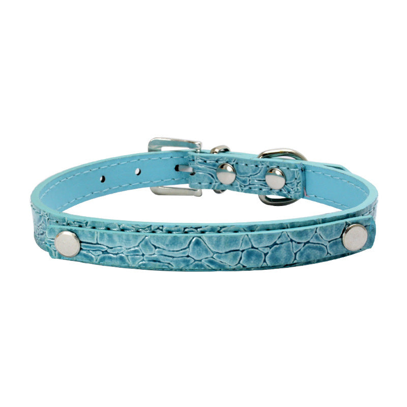 HKM-175379 Personalized Snake and Crocodile Pattern Dog Collar with Adjustable Sizes