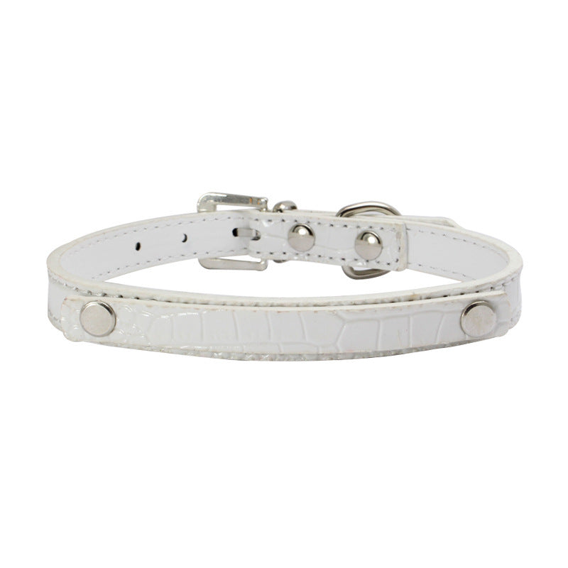 HKM-175379 Personalized Snake and Crocodile Pattern Dog Collar with Adjustable Sizes