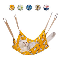 HKM-171859 Cotton Linen Cat Hammock Bed with Hanging Hook - Breathable, Wear-Resistant, Multicolor Design, 47x47cm