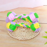 HKM-552595 Candy Color Cotton Rope Dumbbell Toy for Dogs - Pet Knotted Rope Design, 20x6.5cm