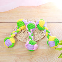 HKM-552595 Candy Color Cotton Rope Dumbbell Toy for Dogs - Pet Knotted Rope Design, 20x6.5cm