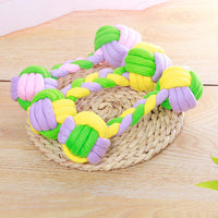 HKM-552595 Candy Color Cotton Rope Dumbbell Toy for Dogs - Pet Knotted Rope Design, 20x6.5cm