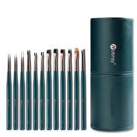 HKM-361875 12 Nail Brush Set with Pen Holder and Optional Accessories for Professional Nail Art
