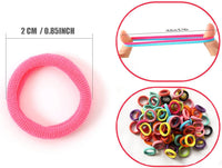 HKM-053715 100 Pcs Seamless Cotton Baby Hair Ties for Girls and Kids - Soft, Durable, and Multicolor Ponytail Holders