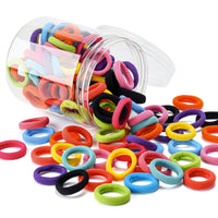 HKM-053715 100 Pcs Seamless Cotton Baby Hair Ties for Girls and Kids - Soft, Durable, and Multicolor Ponytail Holders