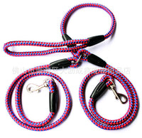 HKM-046931 Double-Ended Nylon Traction Rope with Padded Handles for Dog Walking and Outdoor Activities